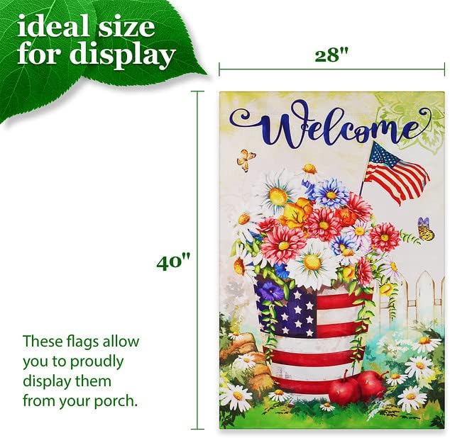 2128 Zastava kuće patriotski ukras Dobrodošli u patriotski lonac za cvijeće Sad 28940