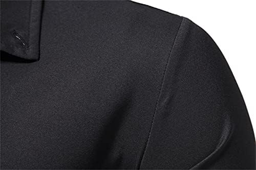 Muške osnovne modne opuštene košulje s kariranim haljinama Jednostavna boja blok dugih rukava gumb Poslovna bluza