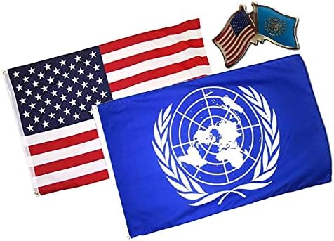 Nova zemlja SAD -a i Ujedinjenih naroda 2x3 2'x3 'Obloge za zastavu i prijateljstvo PIN - broševi i klinovi za odjeću TR