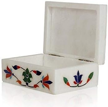 Cvjetna simetrija mramorni umetnik kutija nakit raskošni ručno izrađeni Organizator kutija s cvjetnim inlayom - sjajni ukrasni