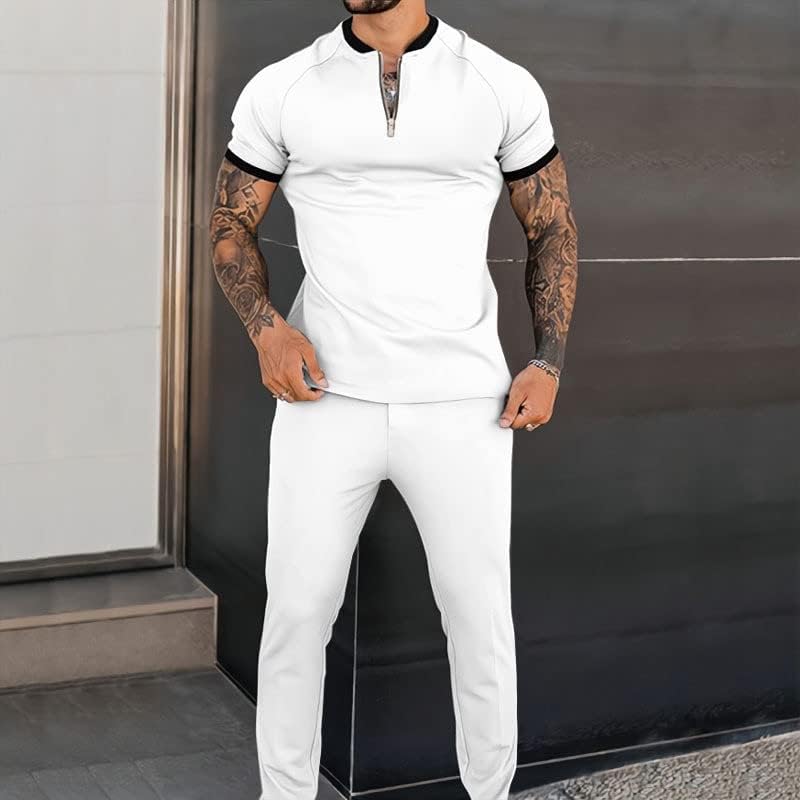 Muški postavlja 2 komadne odjeće Košulje modne tragovice casual set plus veličina kratkih rukava i hlača odijela komode