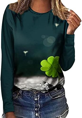 2023 modna pamučna bluza s okruglim vratom s grafičkim printom za dnevnu sobu s dugim rukavima majica za Tinejdžerke Jesen-ljeto