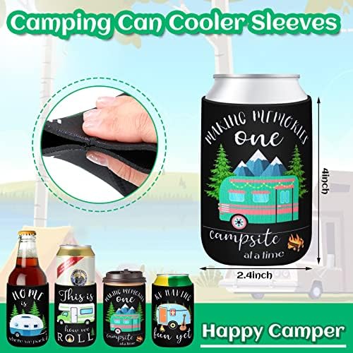 12 PCS kampiranje može rukavi sretni kamperi Nepren može rukave soda može piti za kampiranje izletišta na otvorenom za kamper