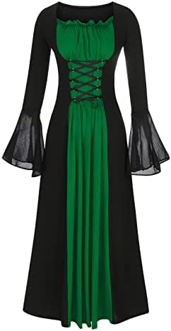 Ženske srednjovjekovne gotičke haljine 2022 zvonasti rukav ruševi regency vrat križ križanja čipkaste čipke korset renesansna