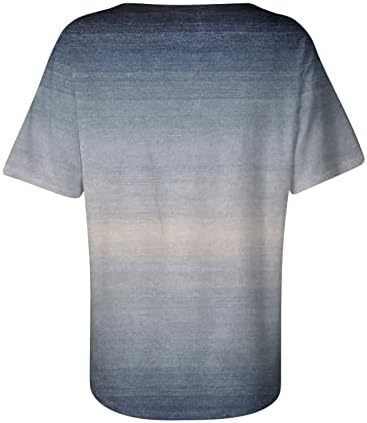 Ljetni vrhovi za žene tiskaju bluza šuplje iz okruglog vrata labave majice ležerna tunika s kratkim rukavima vrhovi tunika
