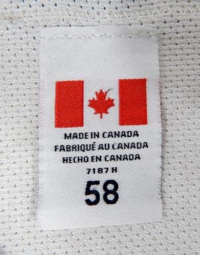Ontario Reign Game koristio je bijeli trening Jersey 58 DP33569 - Igra korištena NHL dresova
