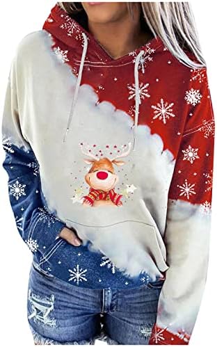 Božićni vrhovi za žene Slatke gnomije ispisane pulover s dugim rukavima predimenzionirana labava fit udobna dukserica vrh