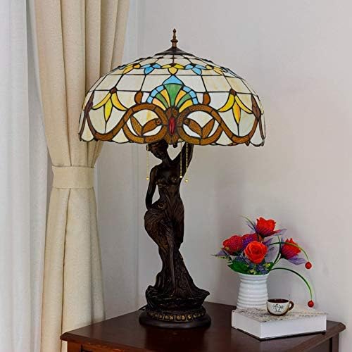 Raxinbang stolna svjetiljka retro kreativna šarena staklena umjetnost lucite dnevna soba ljepota velika stolna svjetiljka
