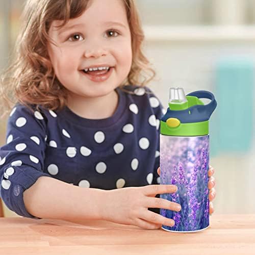 Kigai lavanda Kids Boca s vodom s slamnastim poklopcem, BPA Free, 12oz Vakuum od nehrđajućeg čelika Izolirana i izolirana