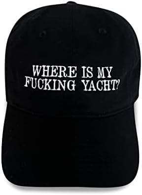 Gdje je moja jebena jahta crni šešir za odrasle osobe Unisex, jedna veličina odgovara najpoznatijim na leđima