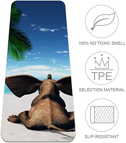 Siebzeh Smiješni slon plaža Travel Coconut Tree Premium debela joga prostirka Eko prikladna guma za zdravlje i fitness ne