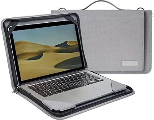 Broonel siva kožna laptop messenger futrola - kompatibilna s Asus Zenbook Pro 14 OLED 14,5 Laptop