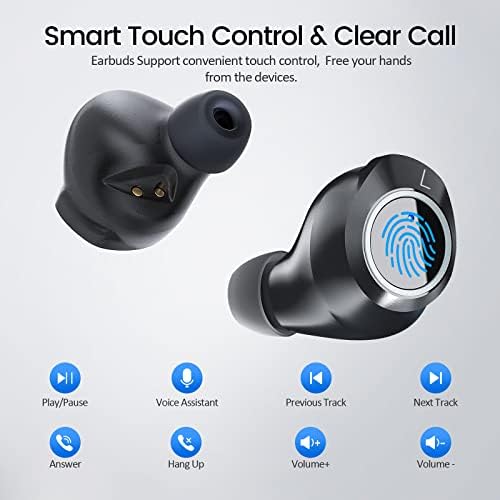 Cotogni bežični uši Bluetooth 5.3, p6 bežične slušalice Bluetooth s mikrofonom, vodootporni uši uši Premium hifi zvuk bežični