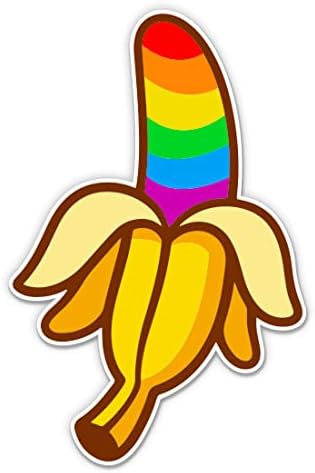 Smiješna banana LGBTQ Rainbow Flag Gay Pride naljepnica - 3 naljepnica za laptop - vodootporan vinil za automobil, telefon,