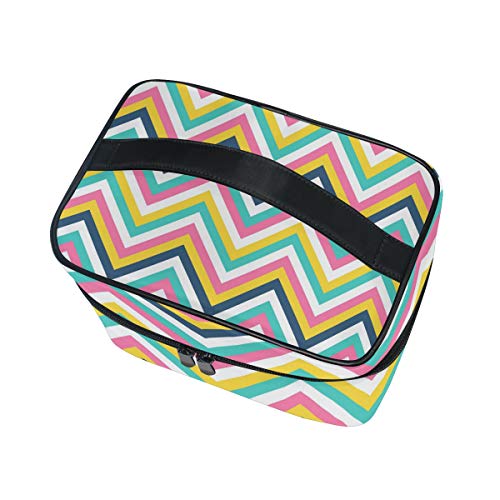 Prijenosna boja Zig Zag uzorka putovanja kozmetička vrećica za šminkanje torbe za šminku kućišta torbe za toalete torbe s